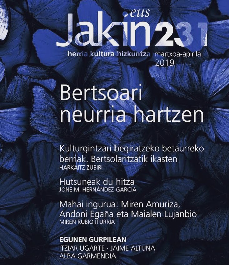 Jakin-ek bertsolaritzari buruzko monografiko bat kaleratu du