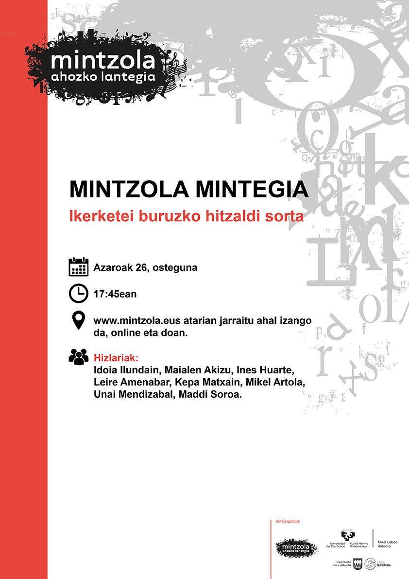 Mintzola Mintegia azaroaren 26an izango da