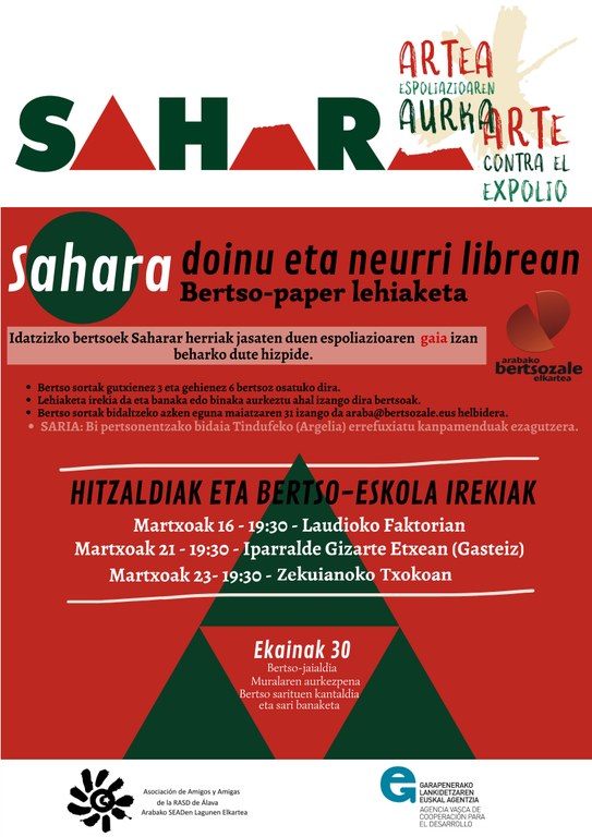 Saharari buruzko bertso-paper lehiaketa