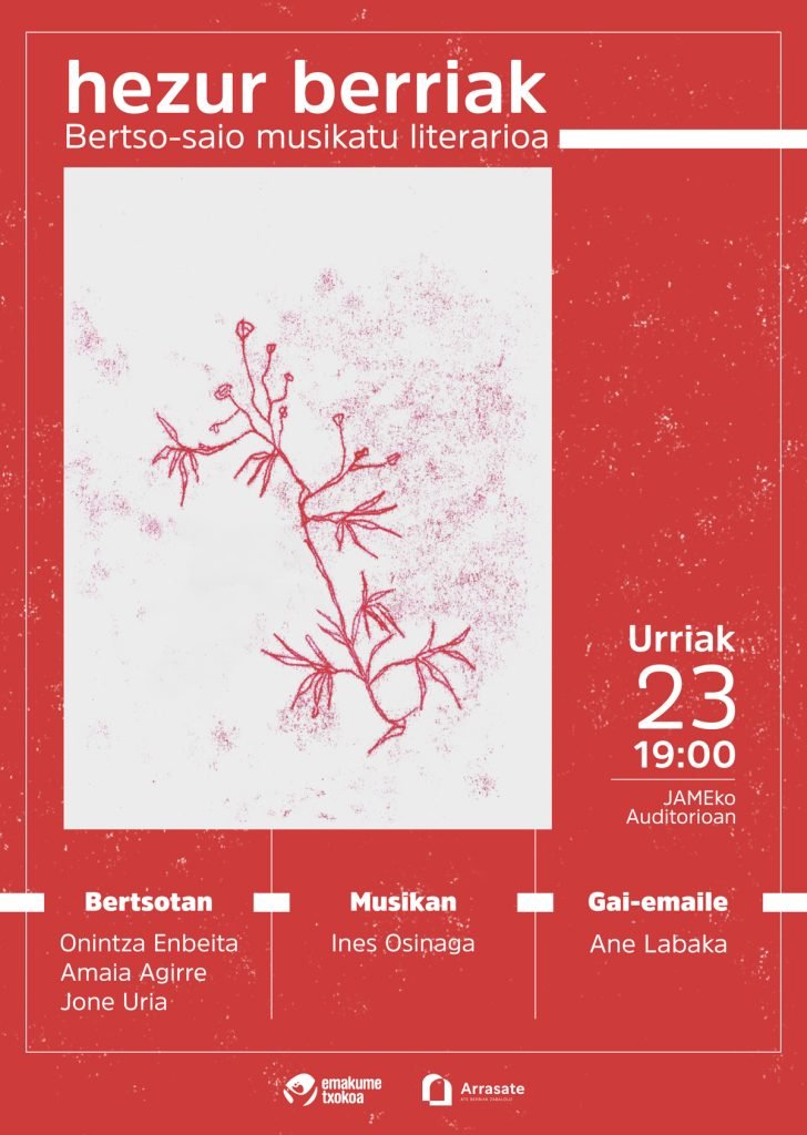 Ane Labakak "Hezur berriak" bertso saio literarioa eskainiko du Arrasaten