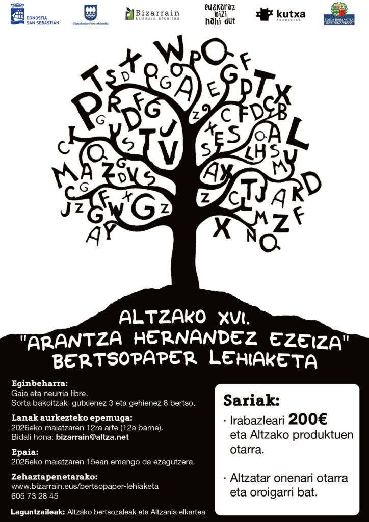 Arantza Hernandez Ezeiza bertsopaper lehiaketa