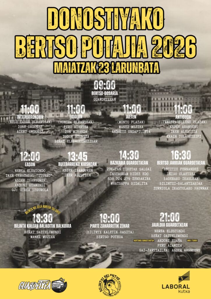 Igandean ospatuko da Bertso Potajia Donostian